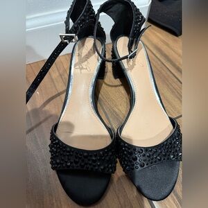 Chic Black Beaded Women's Sandals